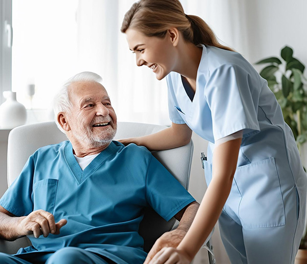 Physiotherapist supporting a patient